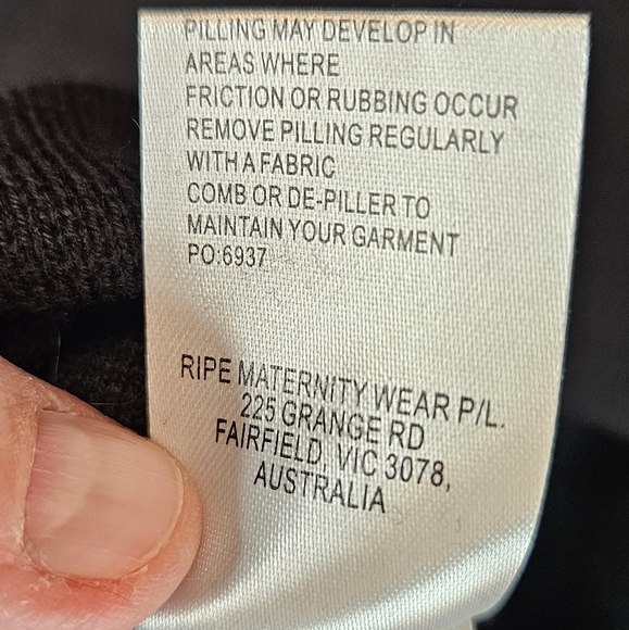 Ripe Womens Maternity Layered Nursing Flap Black Knit Dress Sz S Mock Neck Midi - Picture 10 of 11